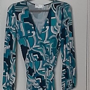 NIKKI POULOS Maxi Dress, Blue-Multi, Size M